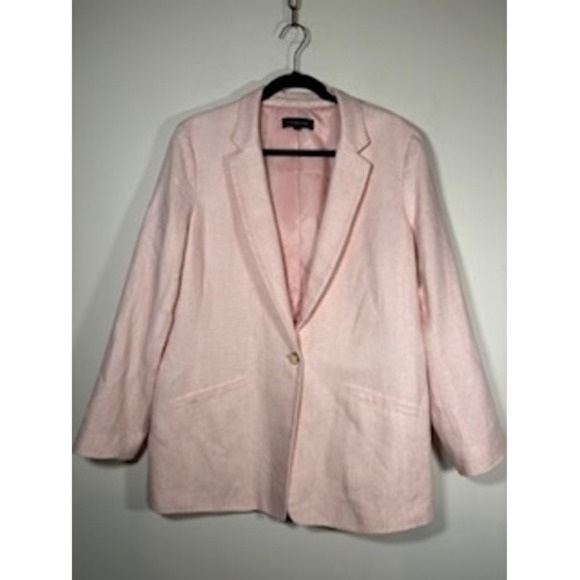 Talbots Jackets & Blazers - TALBOTS Blazer 16 Pink Linen Cotton Single Button Coastal Professional Jacket